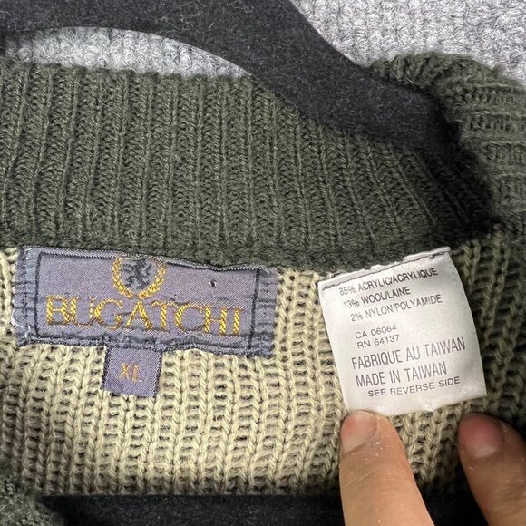 Vintage Bugatchi Wool Blend Geometric Patterned Sweater Size XLarge Men's‎ - Picture 7 of 7